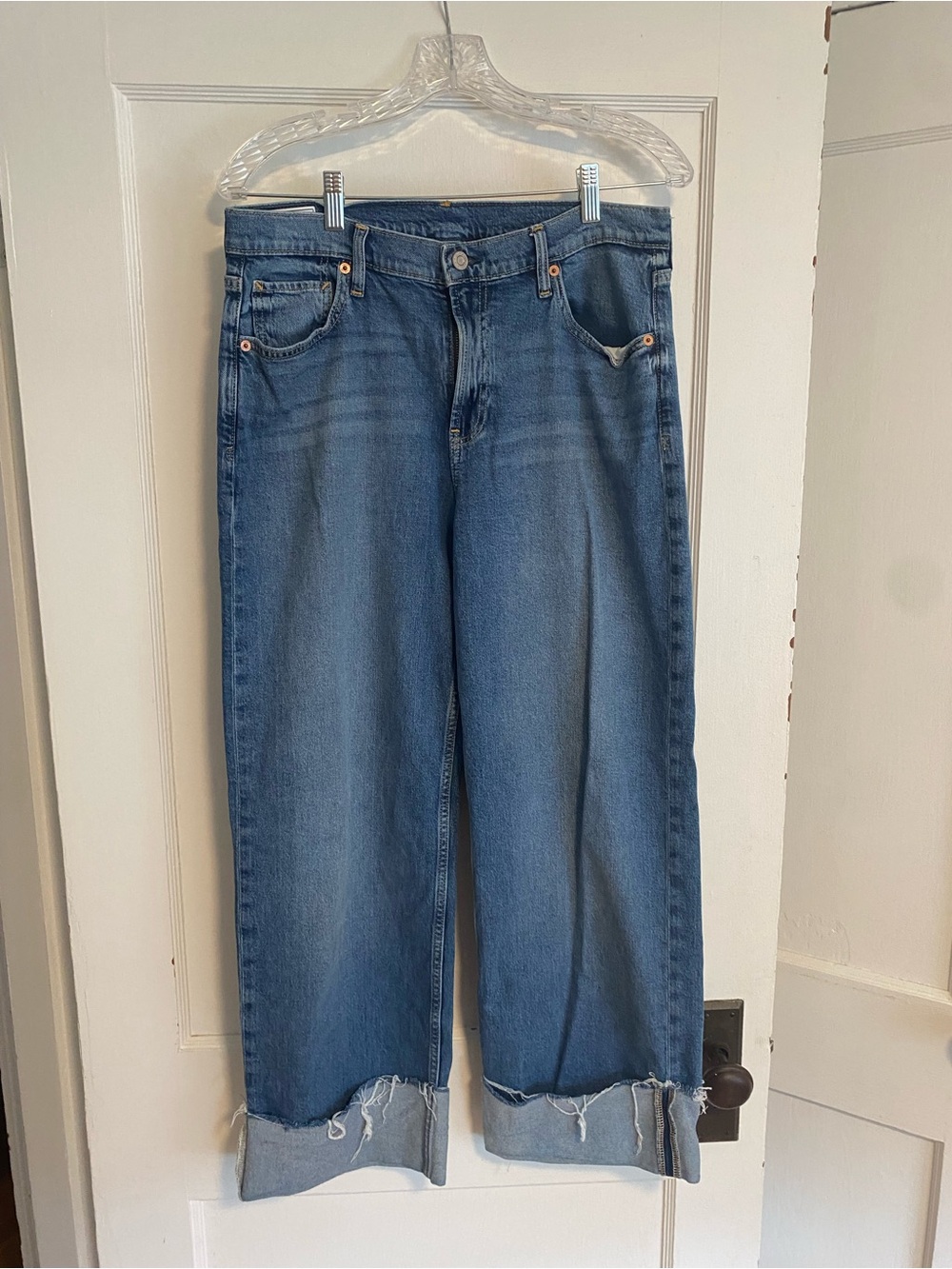 Gap High Rise Cuffed Barrel Jeans